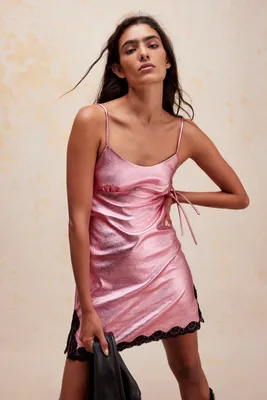 Anna Sui Metallic Leather Mini Dress