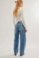 FRAME Double Waist Long Barrel Jeans