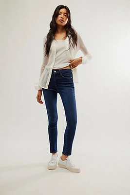 FRAME Le High Skinny Side Slit Jeans