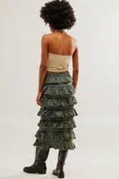 Drew Denim Ruffle Skirt