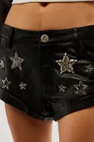 OneTeaspoon All Star Embellished Leather Shorts