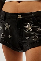 OneTeaspoon All Star Embellished Leather Shorts