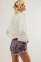 OneTeaspoon Bandits Low-Waist Sequin Shorts