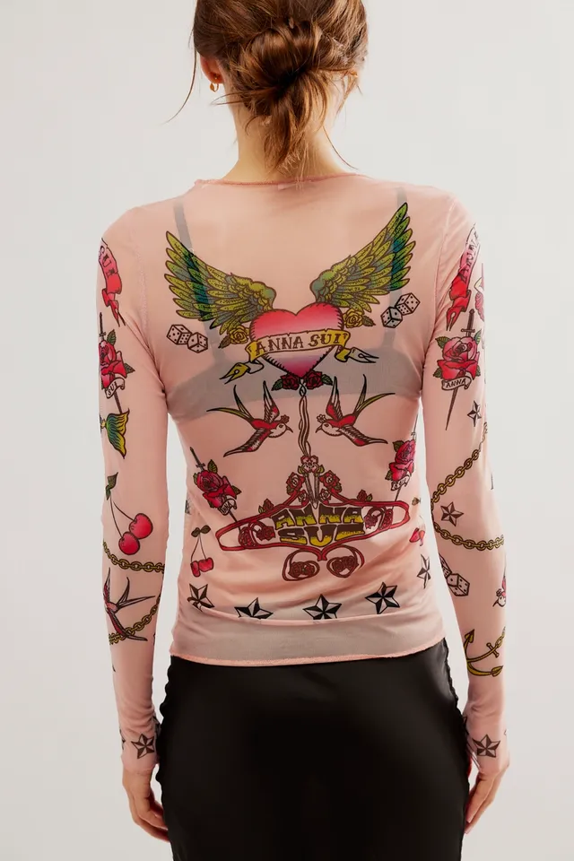 Anna Sui Tattoo Mesh Top