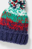 Tide Stripe Knit Pom Beanie