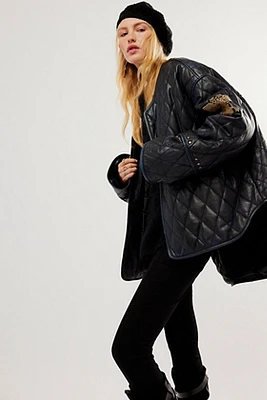 OneTeaspoon Eagle Eye Quilted Leather Jacket