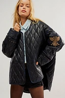 OneTeaspoon Eagle Eye Quilted Leather Jacket