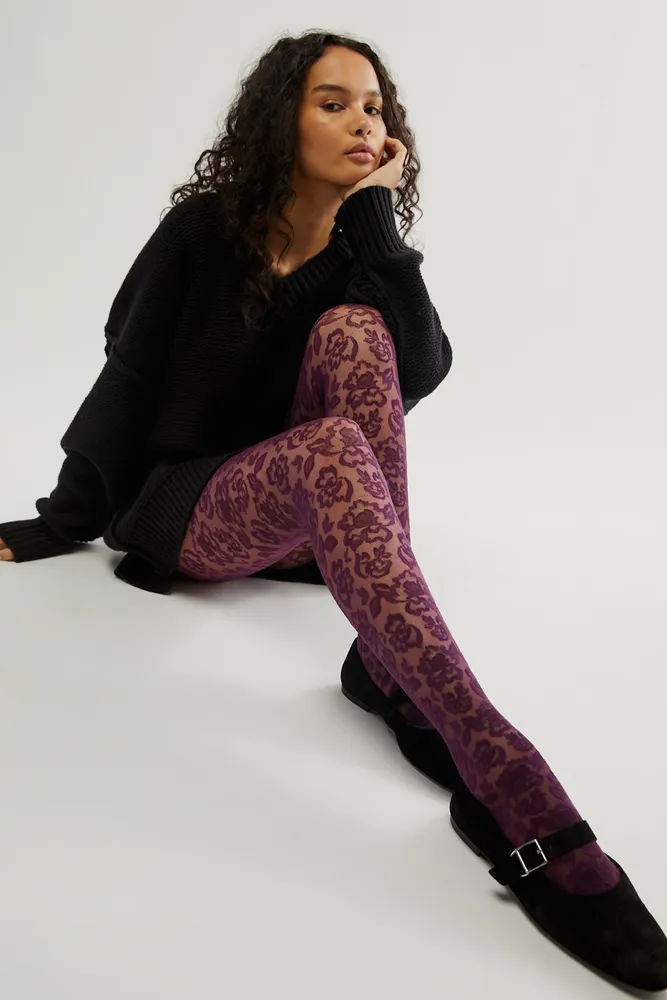 Free People Floral Lace Vine Tights