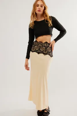 Third Form Visions Lace Trimmed Maxi Skirt