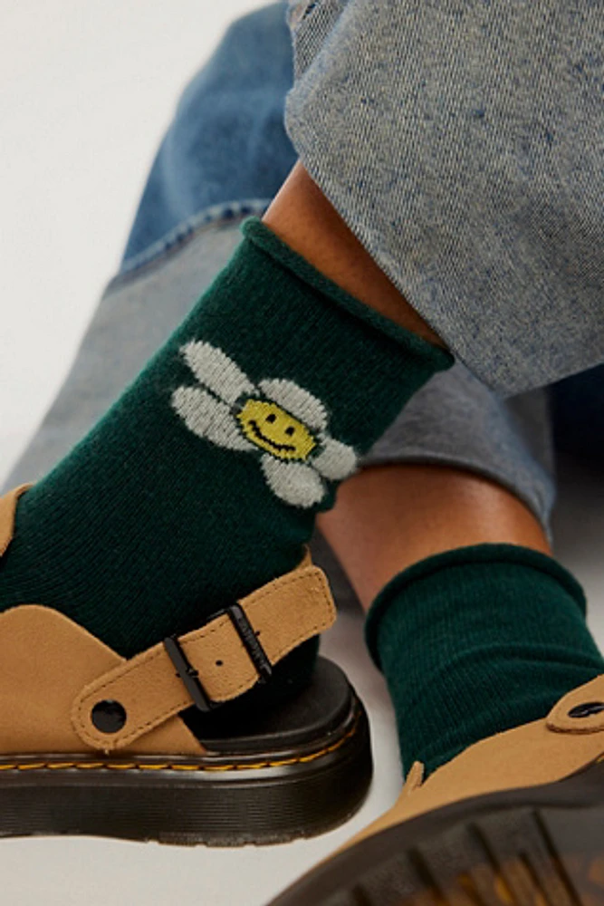 Happy Daisy Cashmere Crew Socks