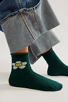 Happy Daisy Cashmere Crew Socks