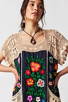 Isabella Embroidered Crochet Kaftan