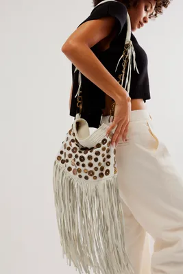 Cecily Embellished Fringe Bag