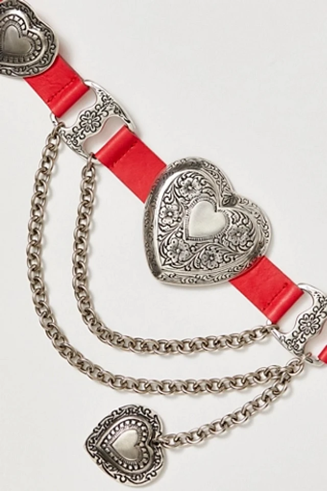 S 物々しい heart belt theredthread