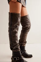 Understated Leather Finish Line Thigh-High Legwarmers