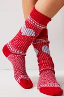 American Trench Heart Cable Knit Socks