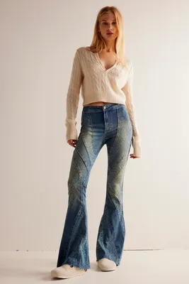 We The Free Mermaid Mid-Rise Flare Jeans