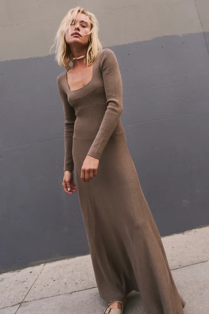 Loren Drop-Waist Sweater Maxi