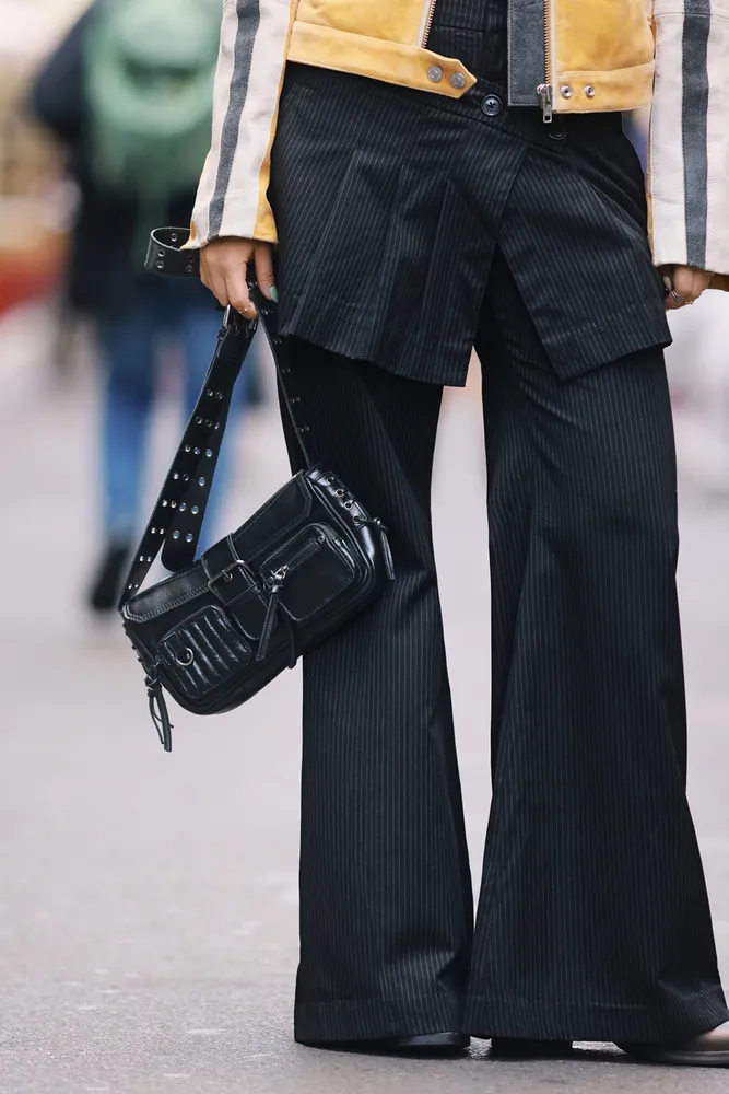 COLLUSION 90s flare trouser skirt in black | ASOS