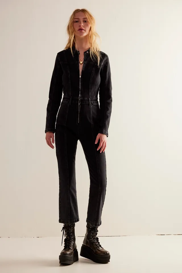 Camden Black Corset Style Tailored Straight-Leg Jumpsuit – Club L