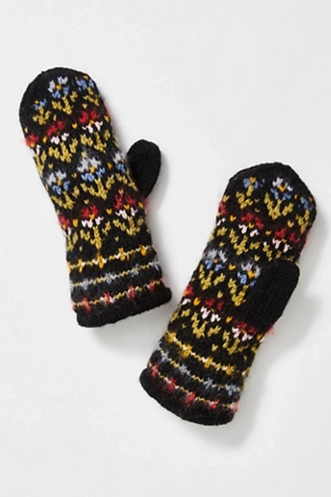 French Knot Leelu Mittens