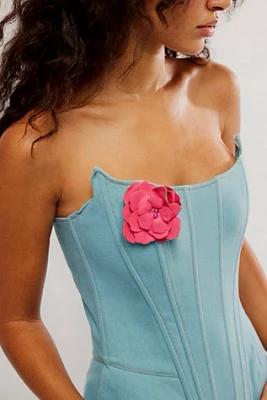 Understated Leather Desert Rose Bustier Top