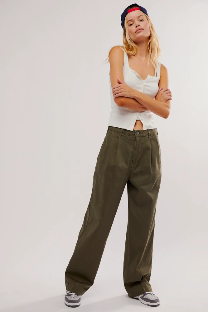 Dockers Original High Pleated Wide-Leg Trousers