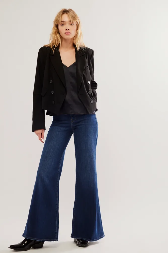 FRAME Double Waistband High Flare Jeans