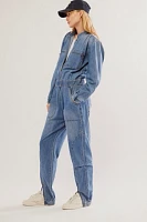 OneTeaspoon Chambray Romance Zipped-Up Jumpsuit