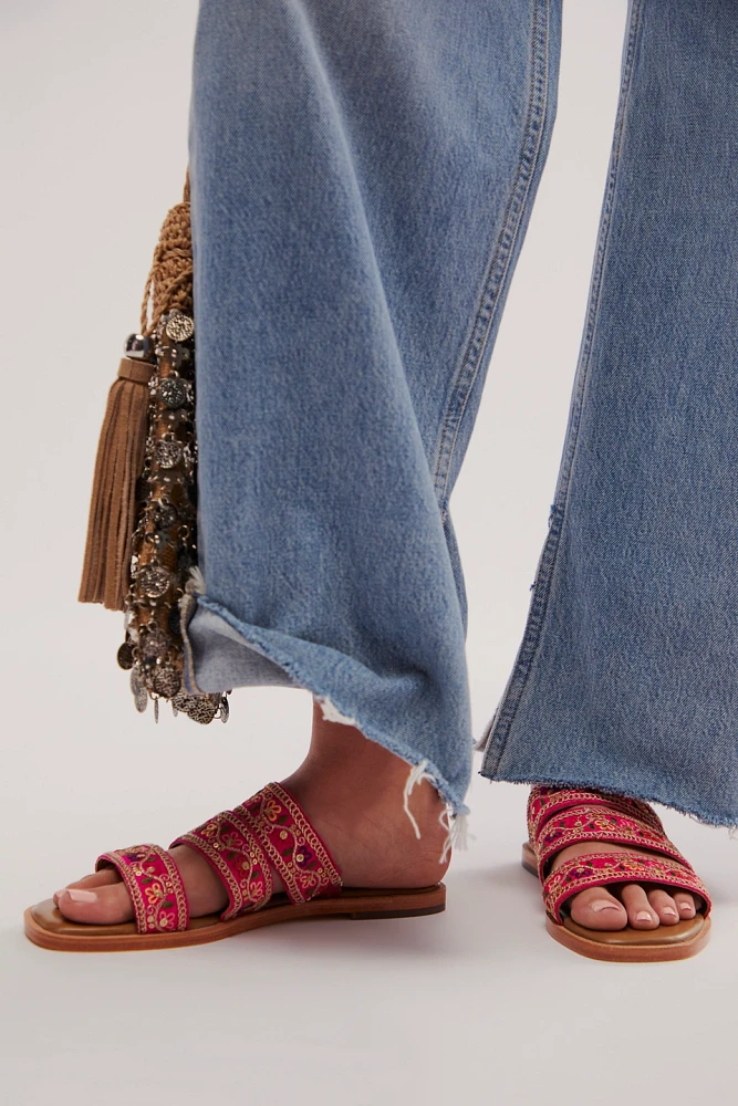 Hyacinth Embroidered Sandals