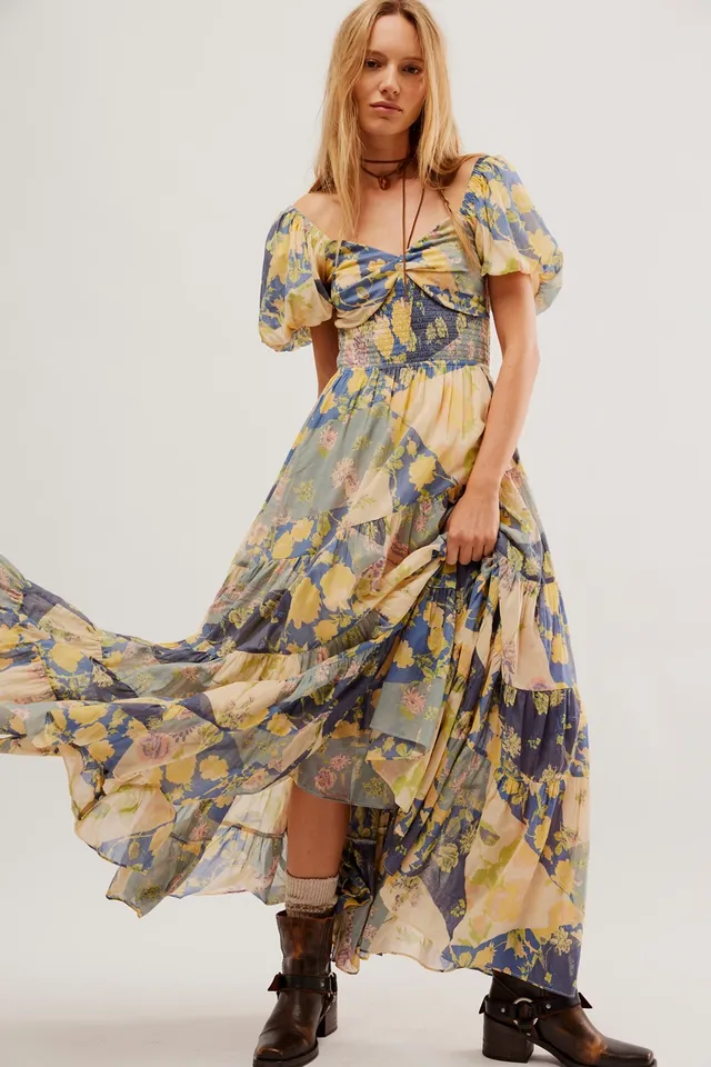 Free People Sundrenched Short-Sleeve Maxi Dress