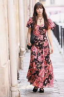 Sundrenched Short-Sleeve Maxi Dress