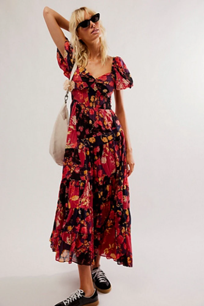 Sundrenched Short-Sleeve Maxi Dress