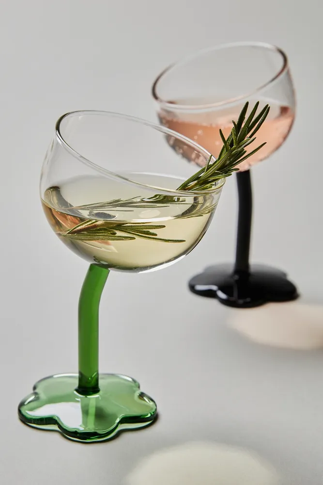 Crooked Flower Wine Glass