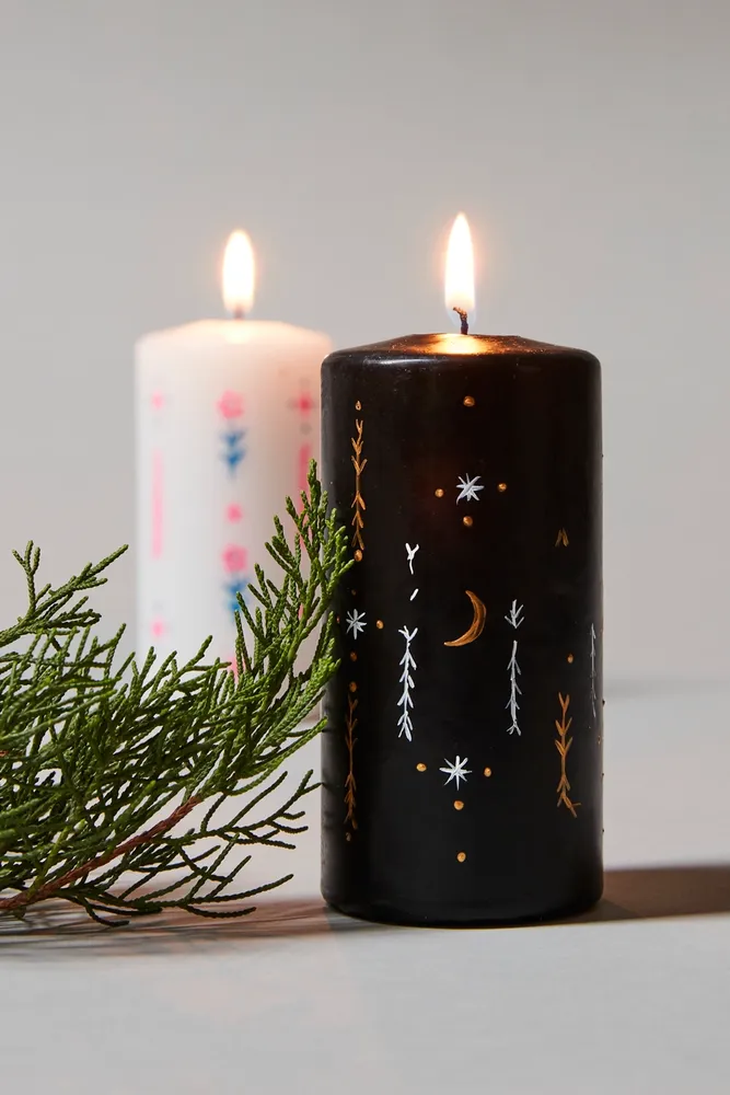 Orna X FP Handpainted Pillar Candle