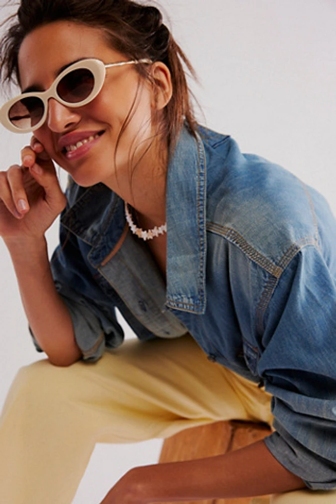 Ella Slim Oval Sunglasses