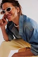 Ella Slim Oval Sunglasses