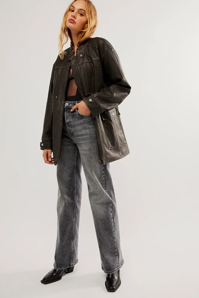 RE/DONE High-Rise Wide-Leg Cropped Jeans