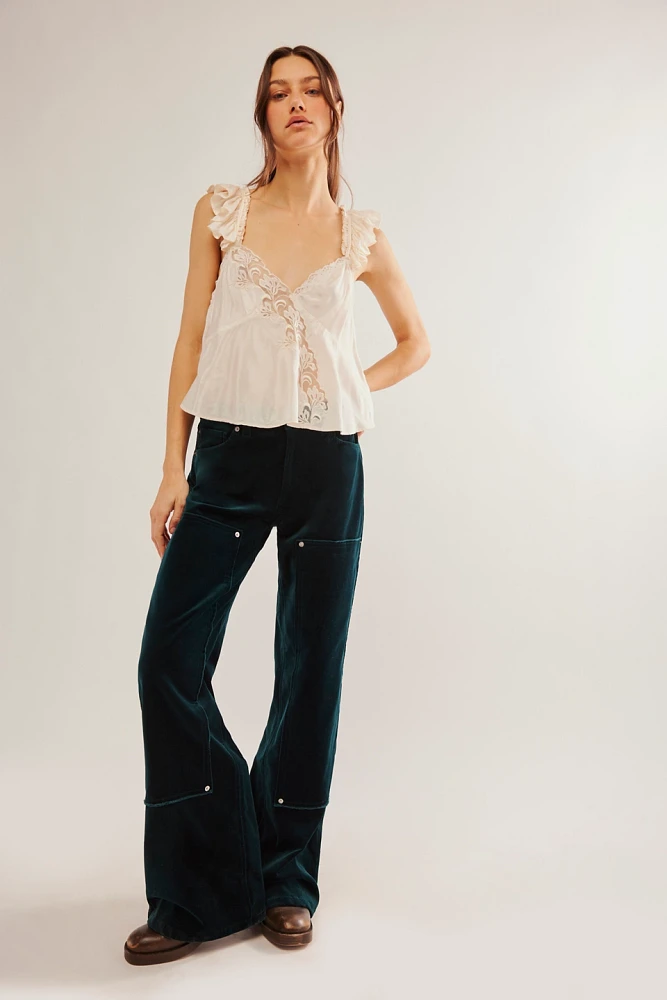 RE/DONE Velvet Workwear Wide-Leg Jeans