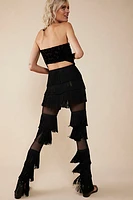 Spliced Fringe Boot Pants