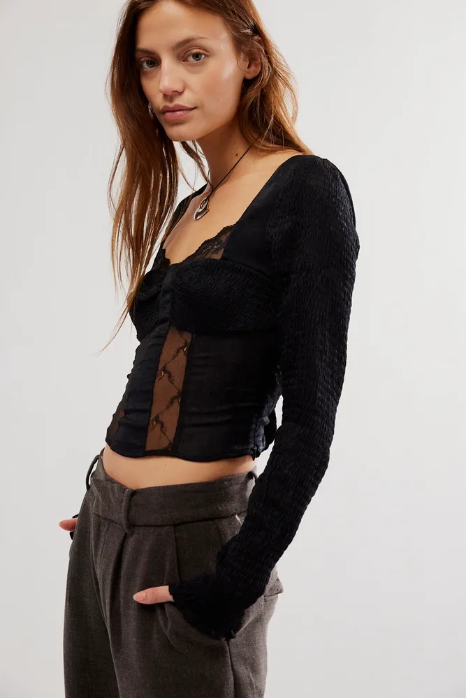 Hide Your Lies Corset Top in Black