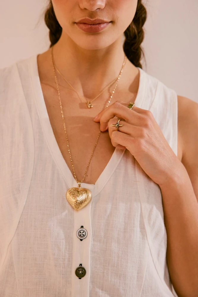 Metal Heart Chain Necklace
