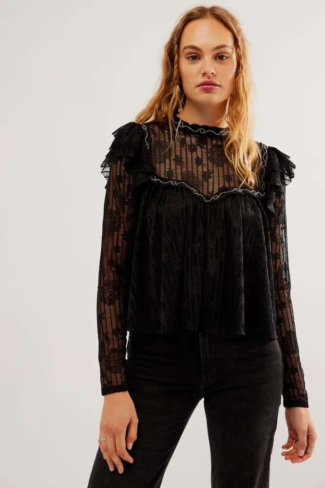 Free People Forget Me Not Lace Top