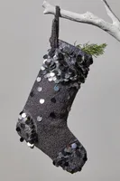 Silver Bells Embellished Stocking