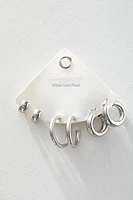 White Gold Plated Hoop Set