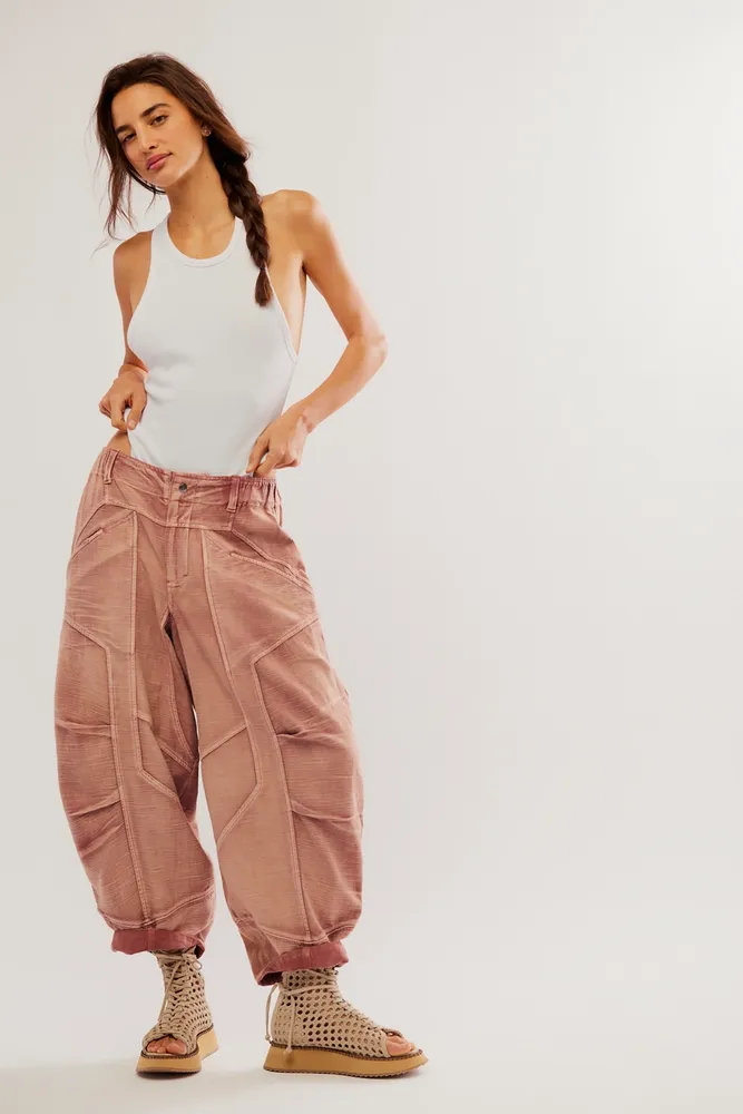 Free People Ride Out Barrel Moto Pants