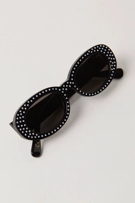 Lele Sadoughi Oceanside Pearl Oval Sunglasses
