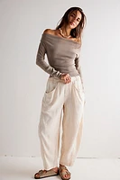 High Road Washed Pull-On Barrel Pants