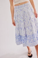 Full Swing Printed Midi Skirt