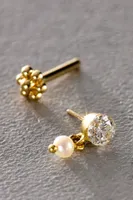 Maria Tash Invisible Set Diamond and Pearl Single Earring